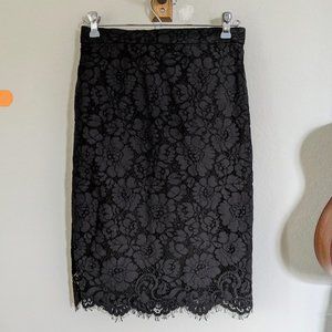 Black Lace Ann Taylor Pencil Skirt